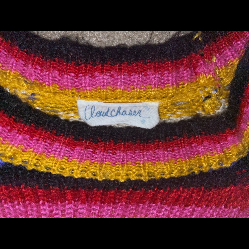 Cloud Chaser Vintage Inspired Color-Block Knit Sweater Size S - Picture 4 of 5